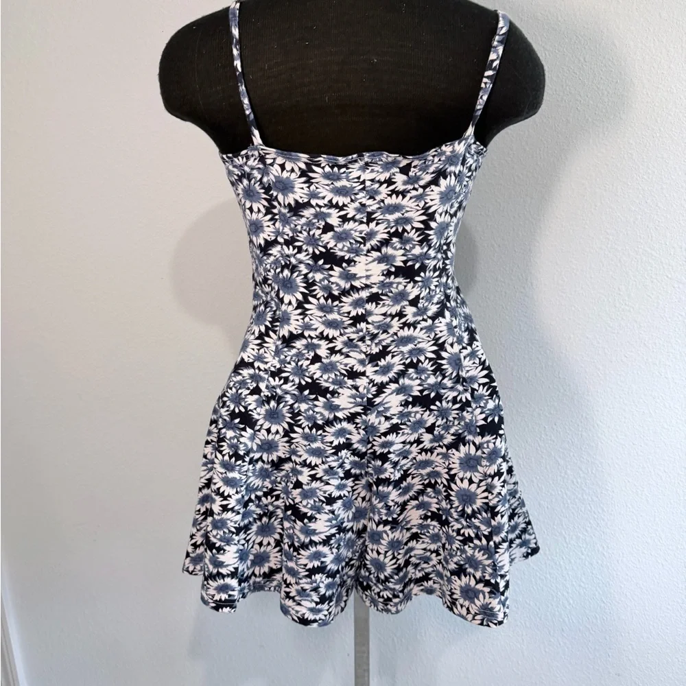 Vintage Daisy Floral Skort Dress Spaghetti Strap Made in USA Size L - Picture 3 of 7